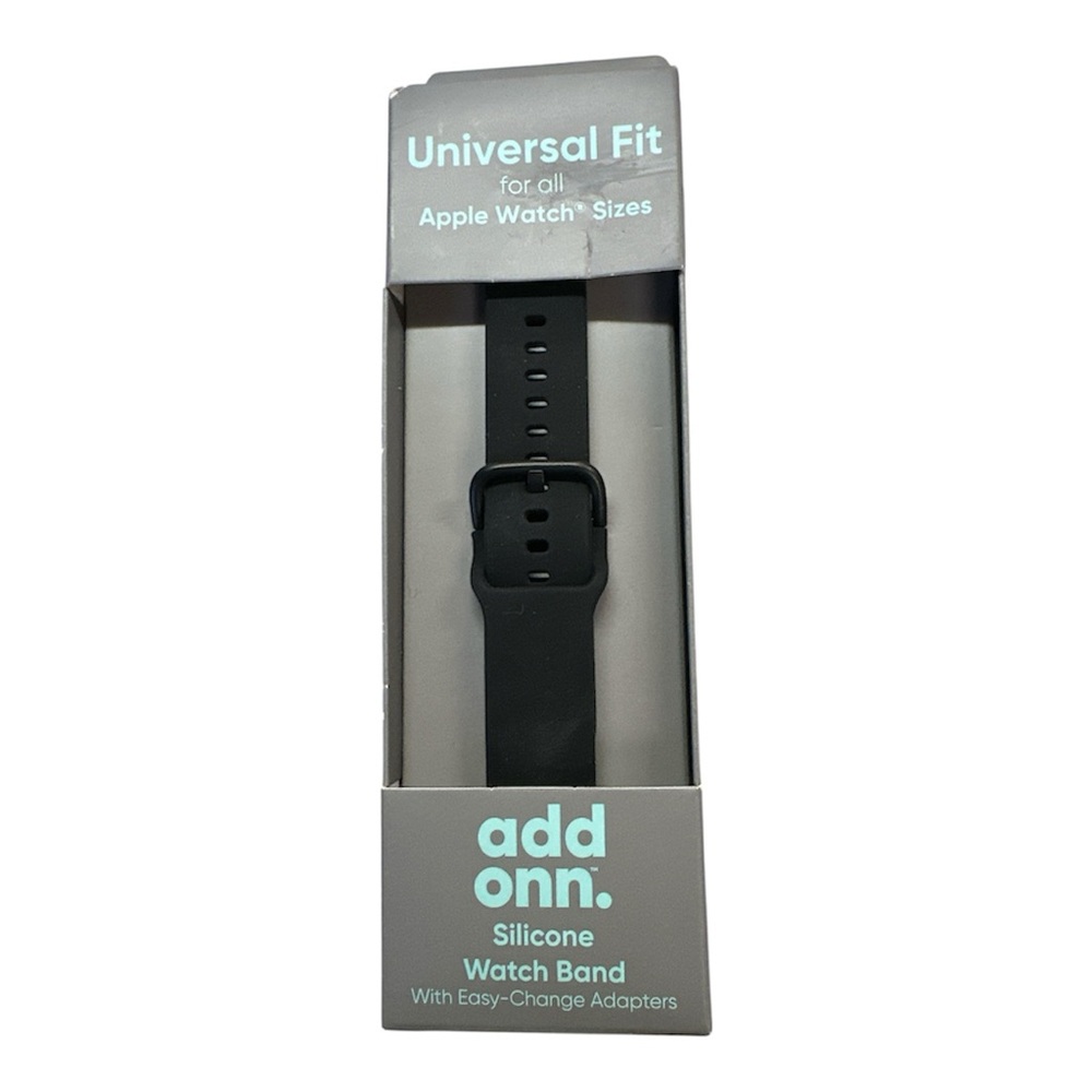 Add Onn. Universal Fit Black Silicone Watch Band New